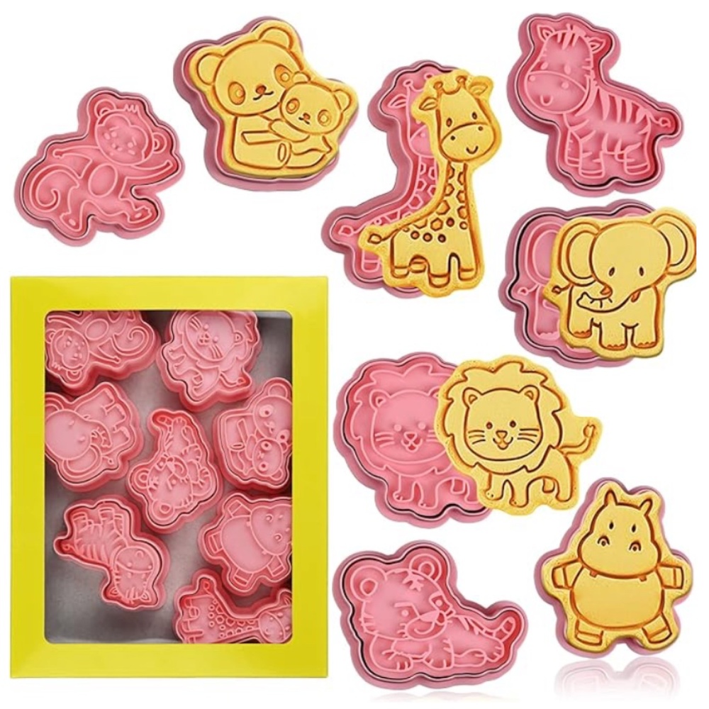 Pink Cracker Stamps and Cookie Cutters Set